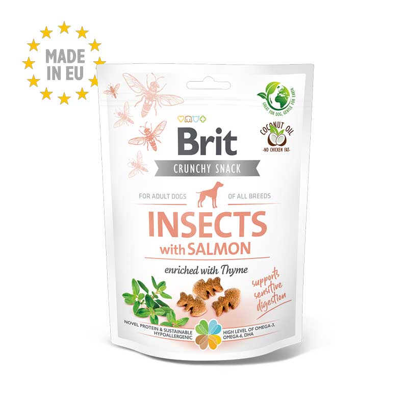 Brit Crunchy Snack Insecto y Salmón para Perros 200 g