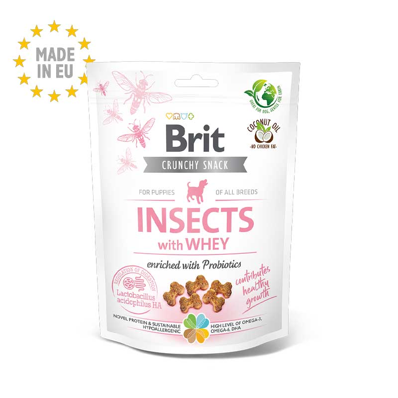 Brit Crunchy Snack Insecto y Suero de Leche para Cachorros 200 g