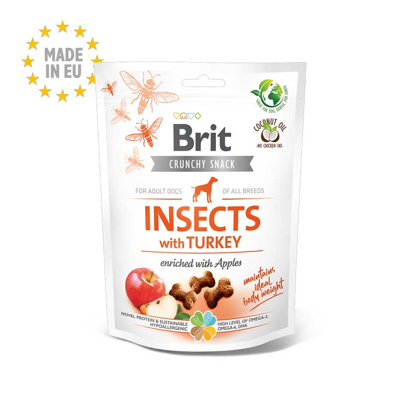 Brit Crunchy Snack Insecto y Pavo para Perros 200 g
