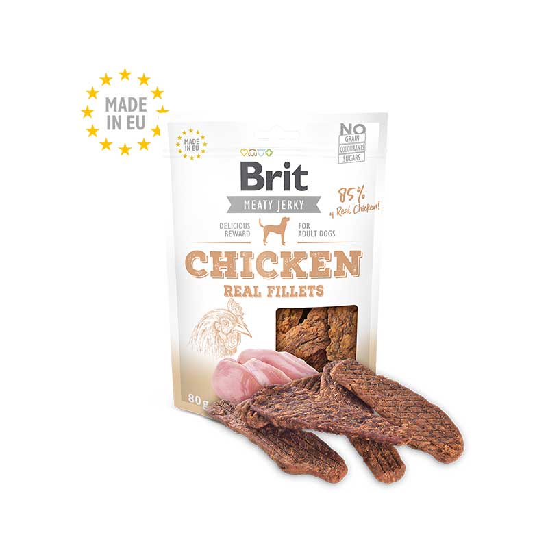 Snack Brit Jerky Filetes de Pollo para Perros - 80 g