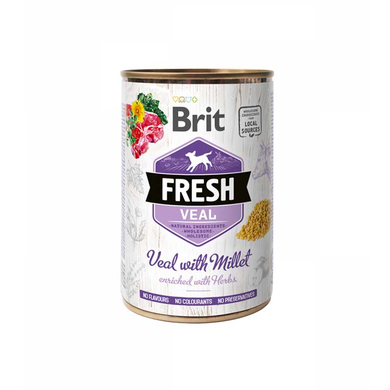 Brit Fresh Lata Ternera con Mijo para Perros 400 gr