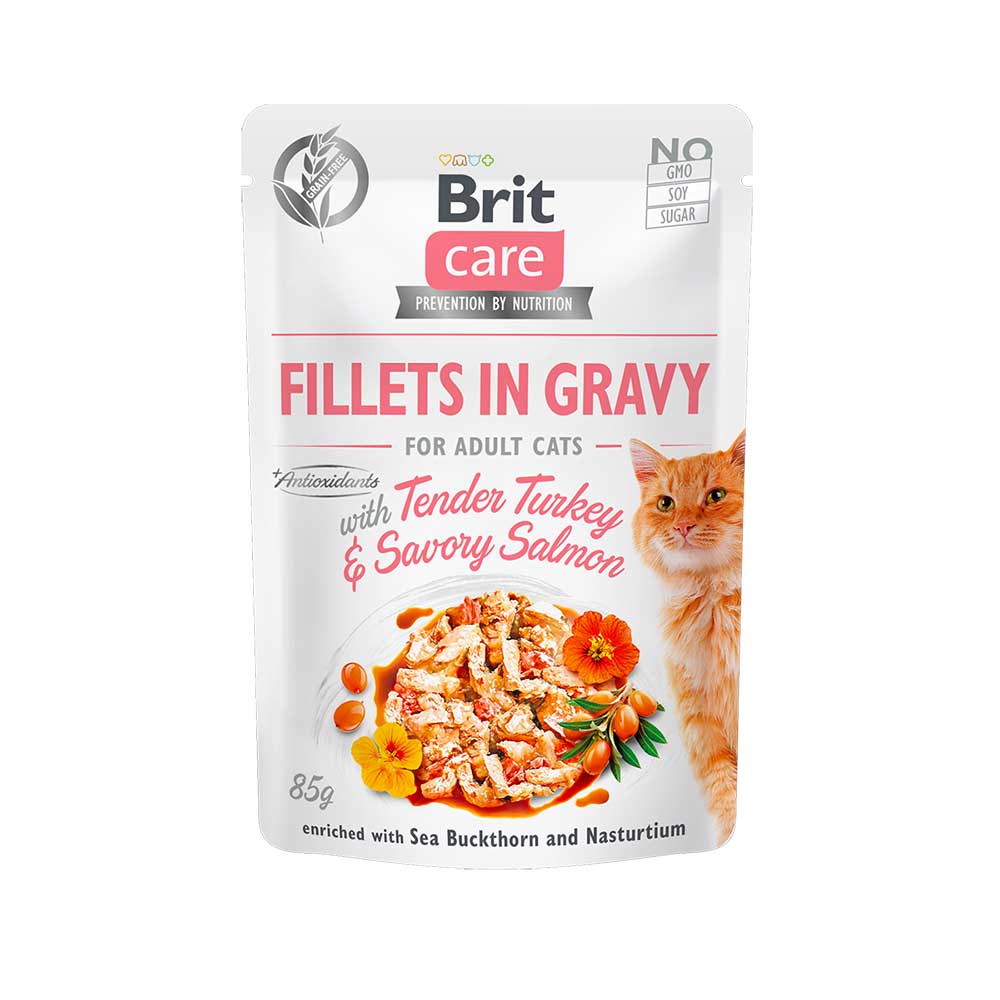 Brit Care Pouch Pavo y Salmón para Gatos 85 gr