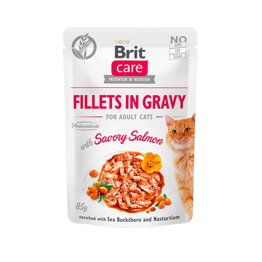 Brit Care Pouch Filetes Salmón para Gatos 85 gr