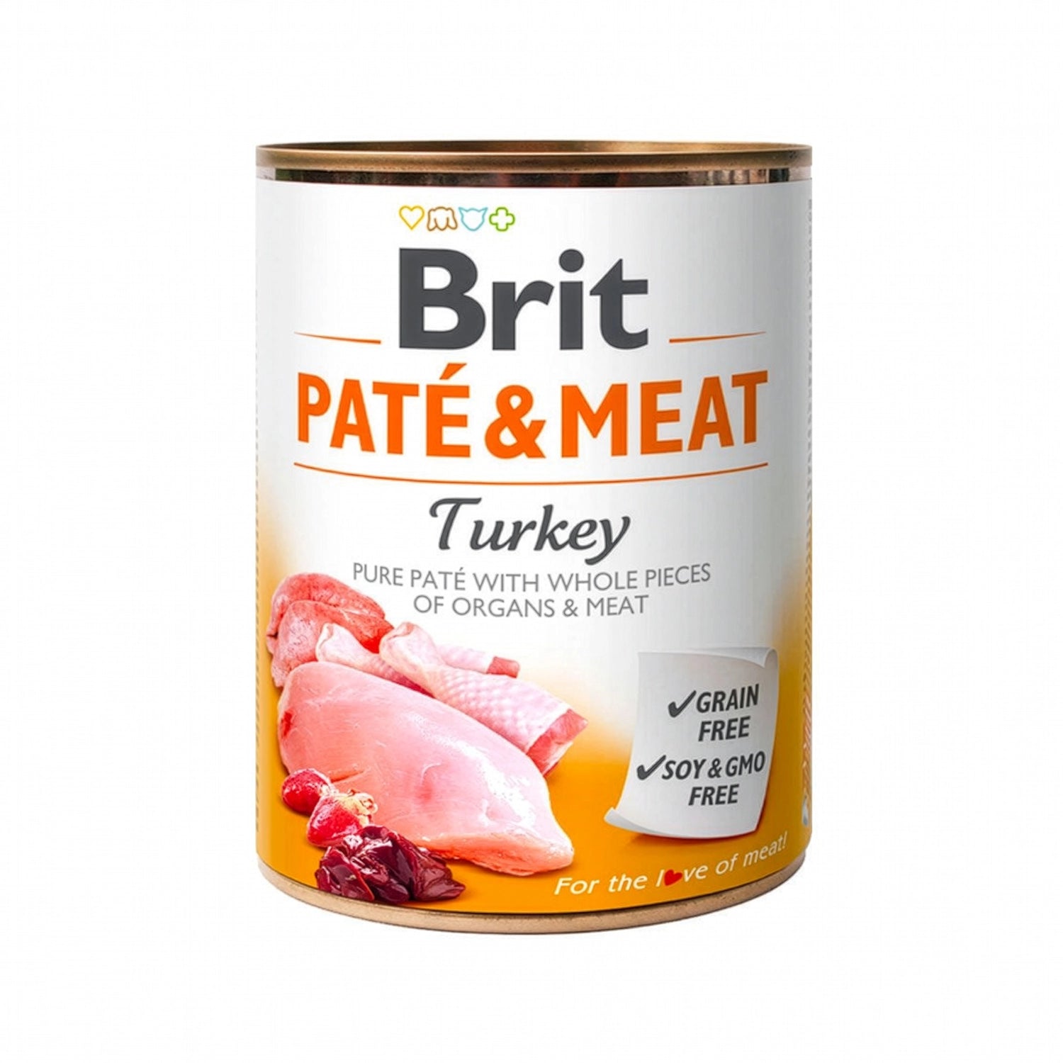 Lata Brit Care Lata Paté Pavo para Perros con receta de pavo, libre de granos, soya y organismos modificados.