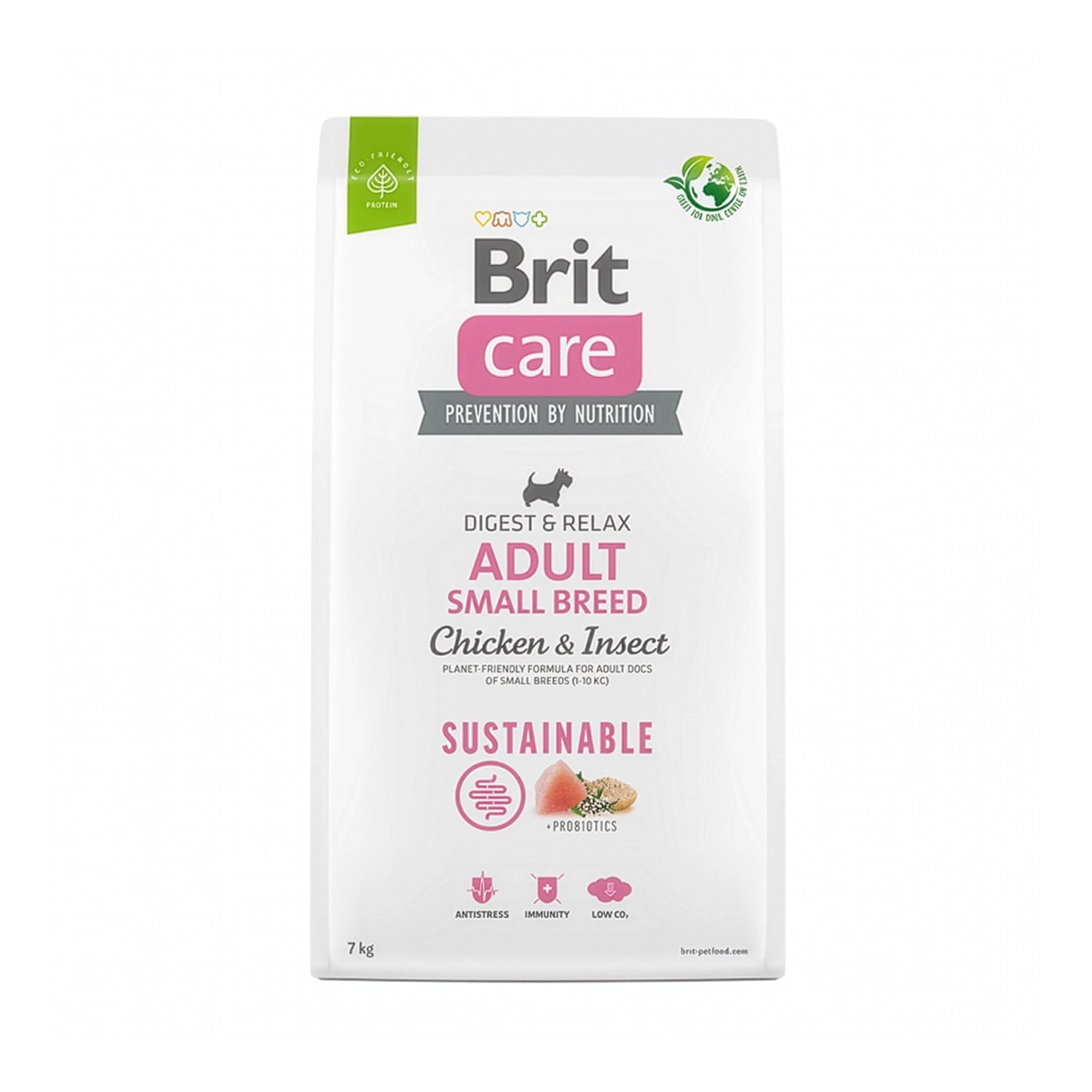 Bolsa Brit Care Pollo e Insectos para Perros Razas Pequeñas, fórmula sostenible con probióticos y beneficios digestivos