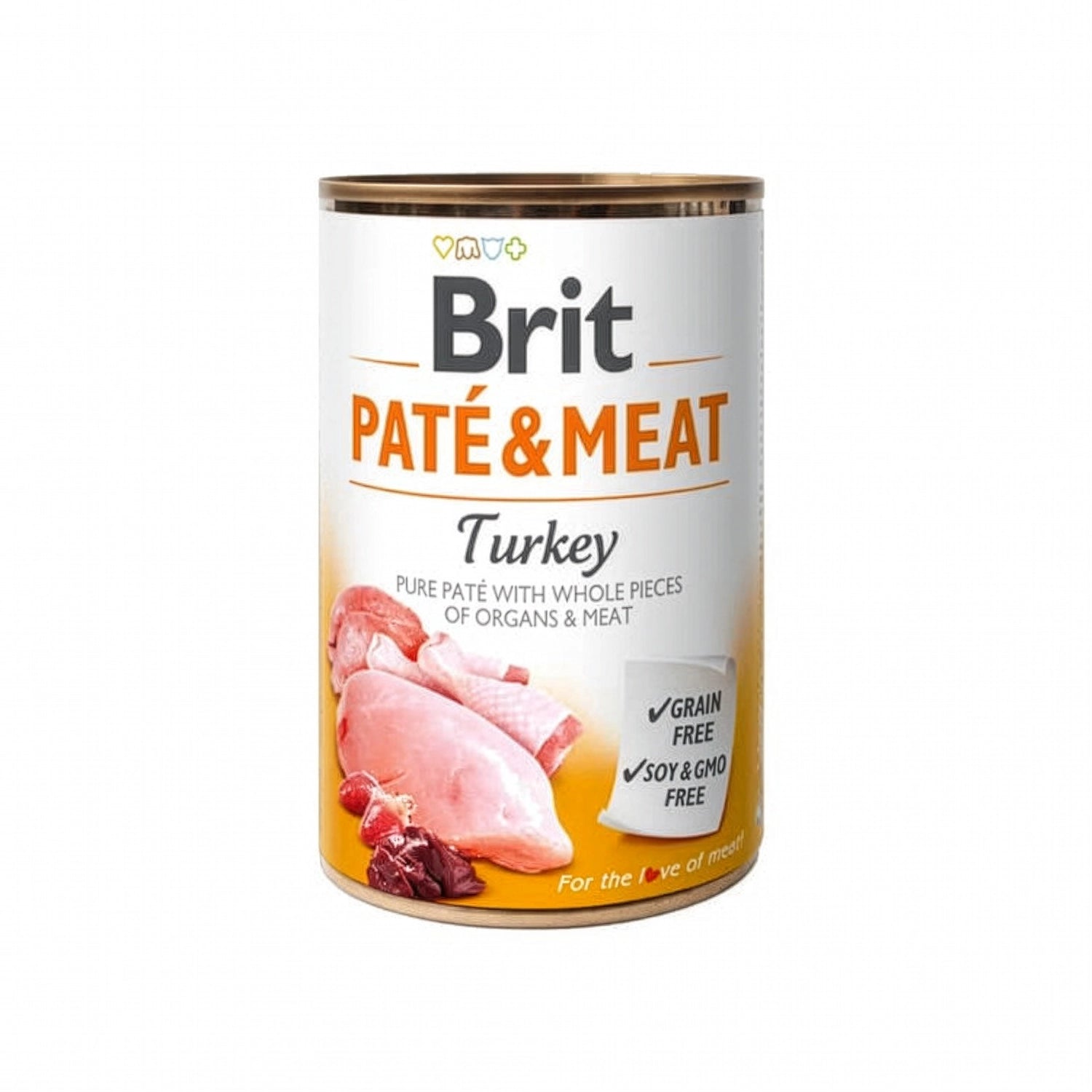 Lata Brit Care Lata Paté Pavo para Perros con receta de pavo, libre de granos, soya y organismos modificados.