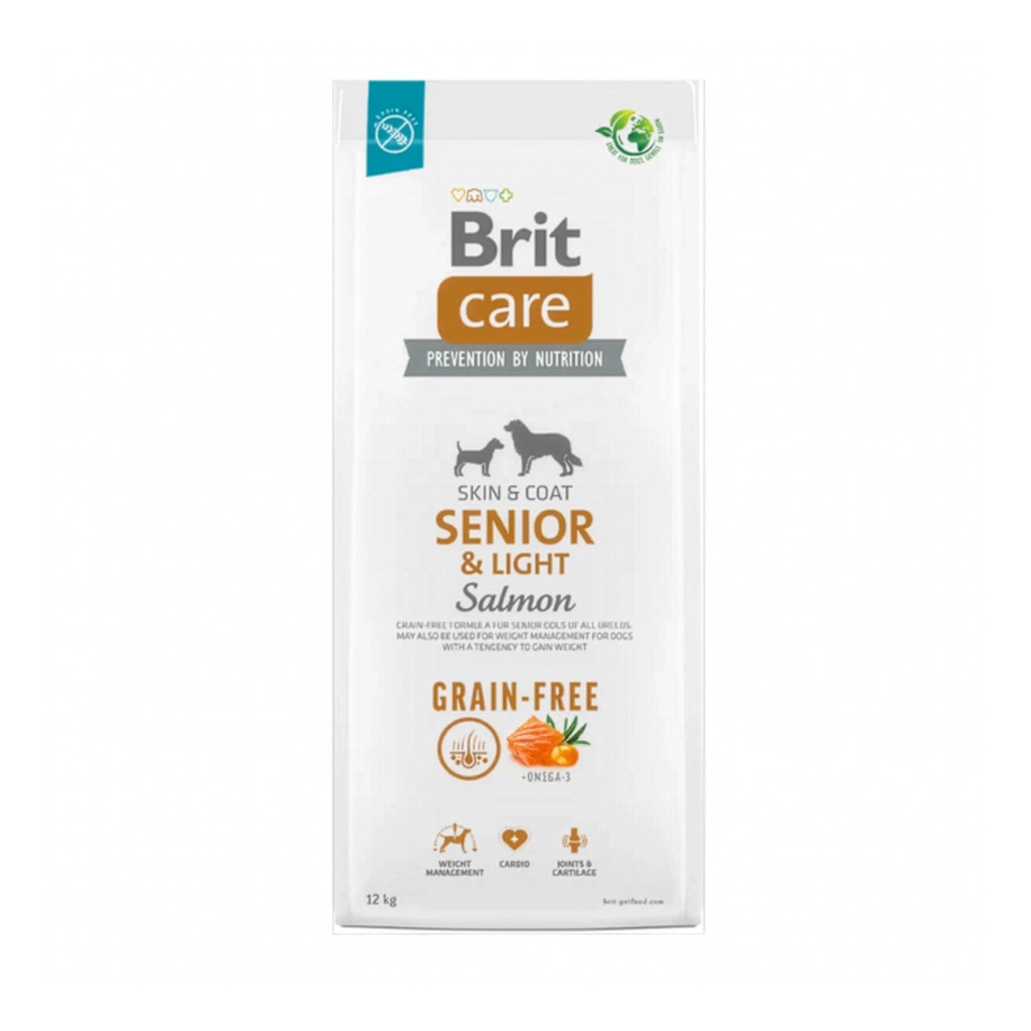 Brit Care Salmón Grain-Free para Perros Senior saco de comida seca skin & coat, fórmula light con salmón y omega 3
