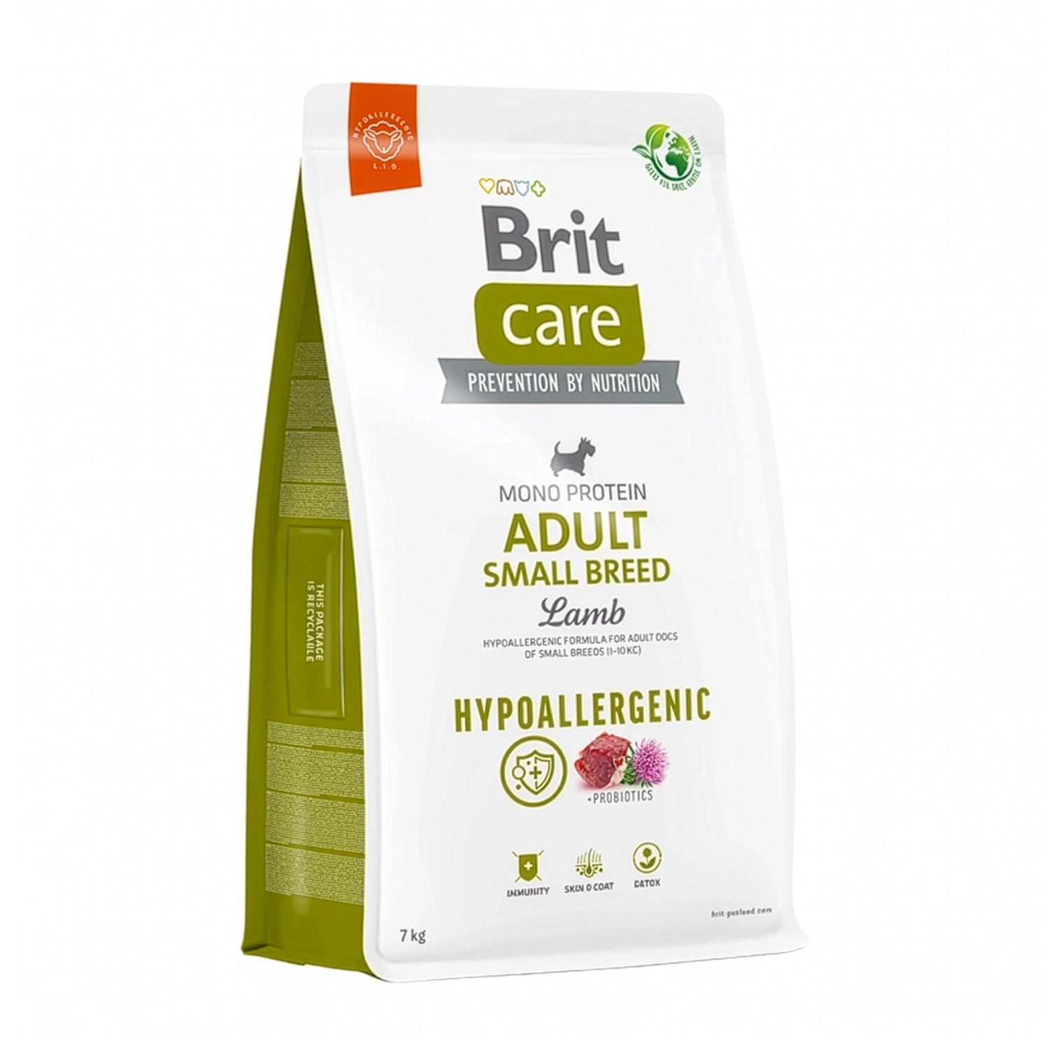 Brit Care Cordero para Adultos Raza Pequeña 7 Kg, alimento hipoalergénico con cordero para perros adultos de razas pequeñas.