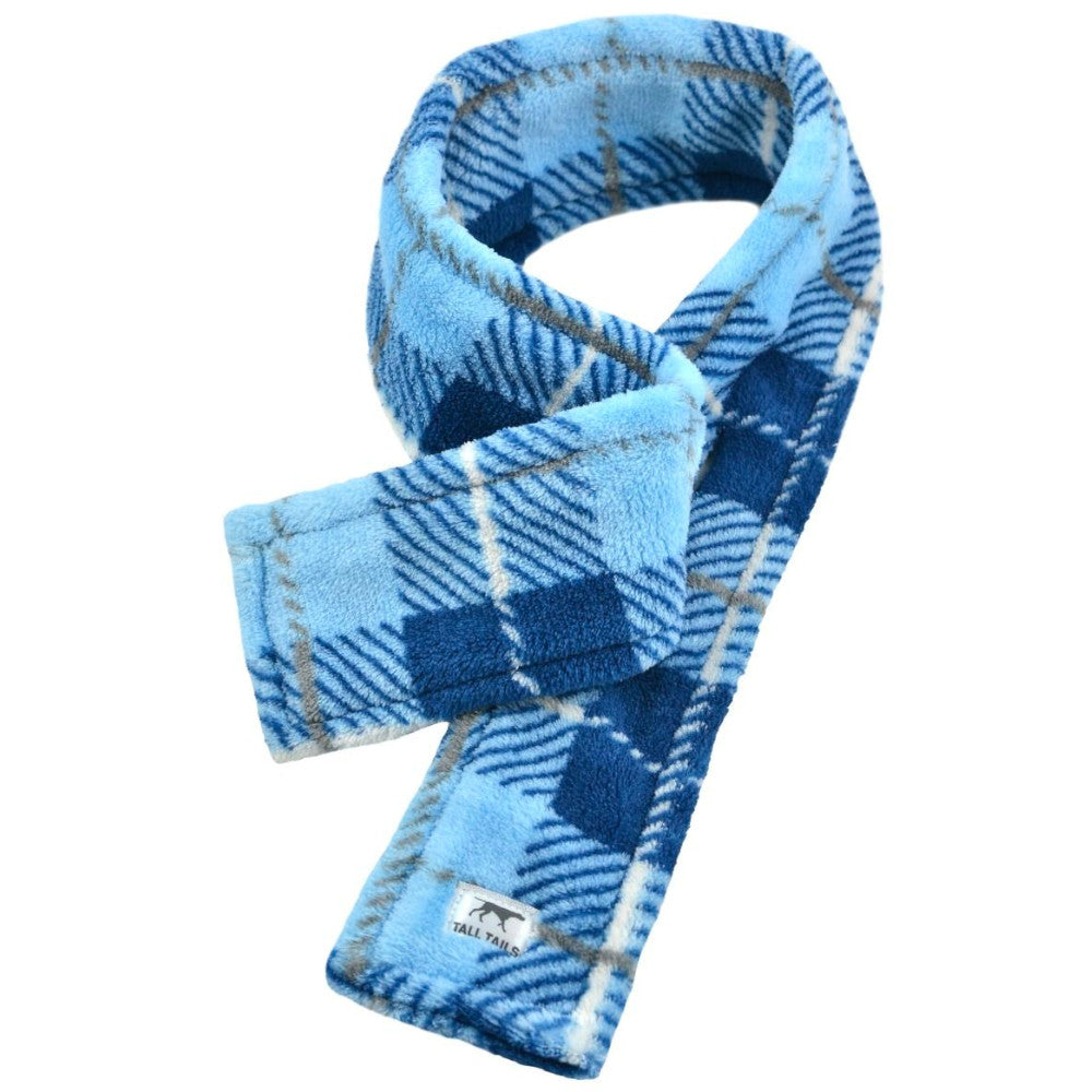 Bufanda de Lana para Perros Cuadros Azul 