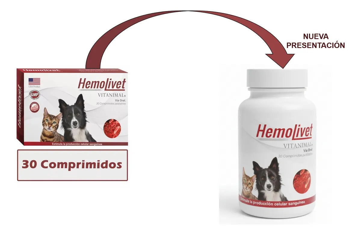 Hemolivet para Perros y Gatos - 30 comprimidos