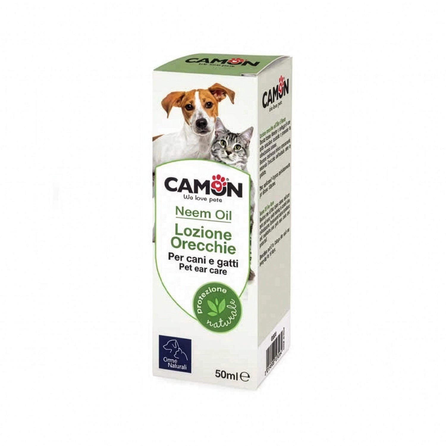 Limpiador Ótico de Aceite Neem Camon en frasco con gotario, cuidado natural para orejas de perros y gatos.