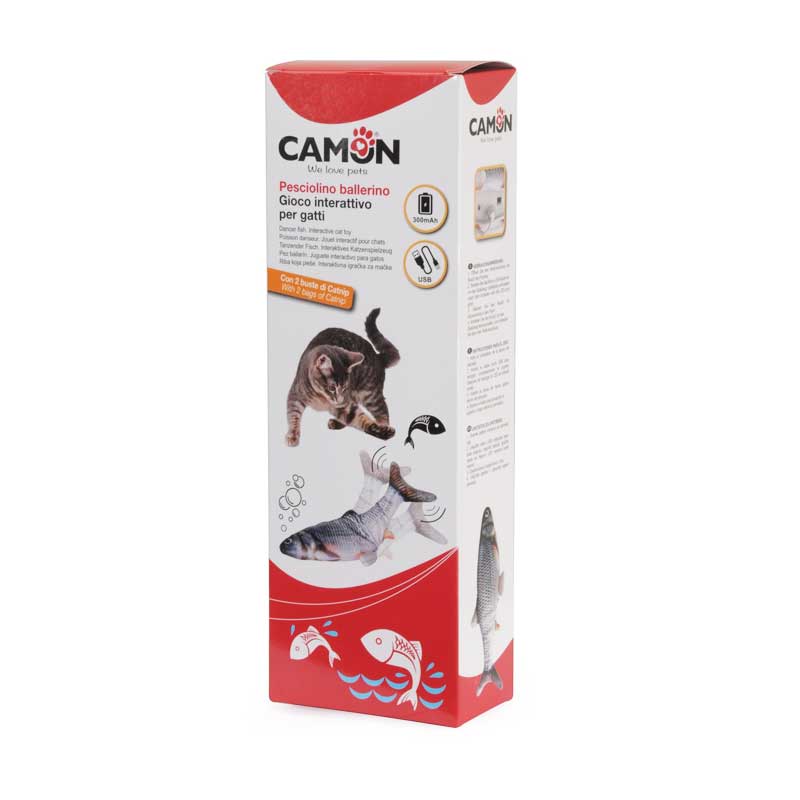 Juguete Pez Interactivo USB para Gatos Camon - Gris