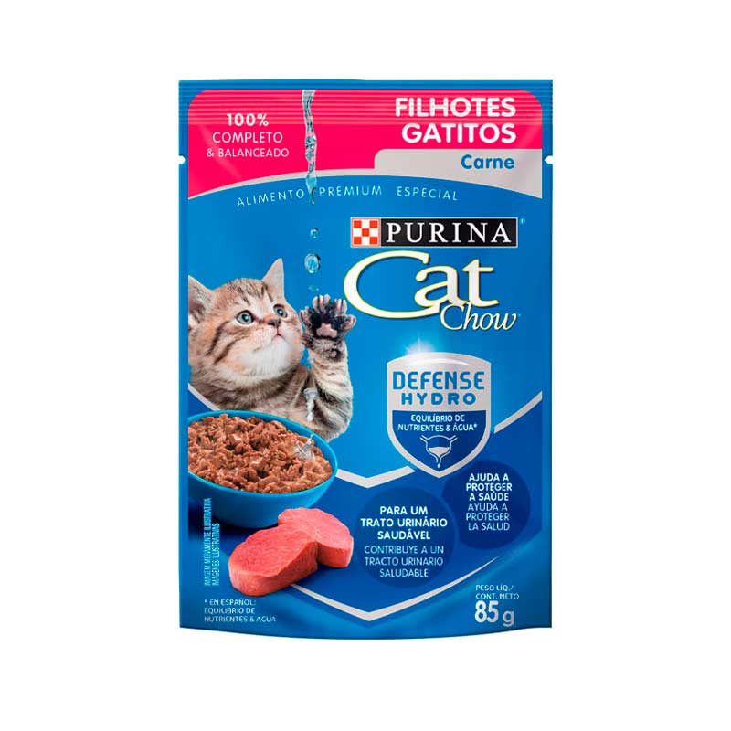 Cat Chow Pouch Carne para Gatitos 85 g