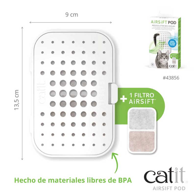 Catit Airsift Soporte y Filtro Purificador