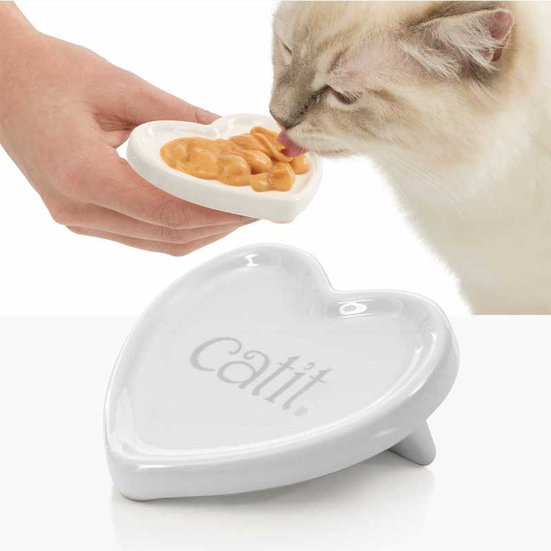Plato Corazón de Cerámica Catit para Gatos
