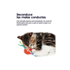 Petstages Juguete Kitty Chew Wheel con anillo rojo texturizado y cintas de tela multicolor, ideal para morder y jugar gatos