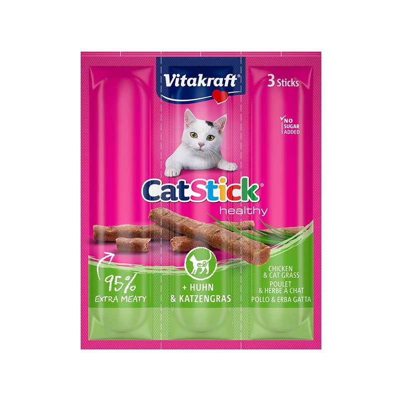 Vitakraft Cat Stick Pollo y Pasto Comestible