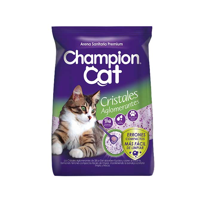 ARENA SANITARIA CRISTALES AGLOMERANTES CHAMPION CAT 1.8KG