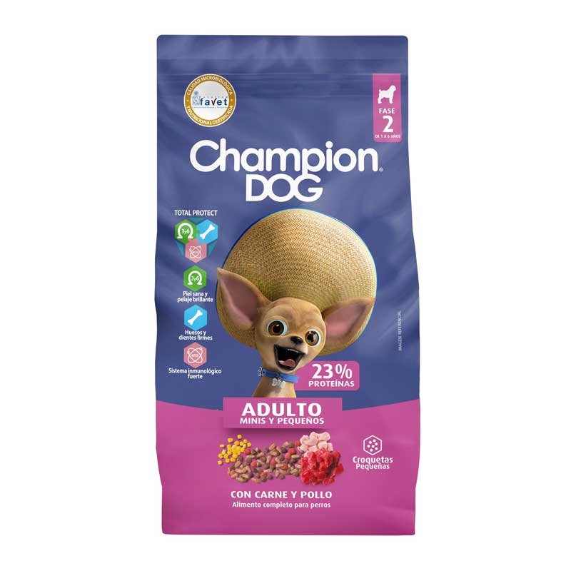 Champion Dog Adulto Razas Pequeñas Carne y Pollo - 3 Kg