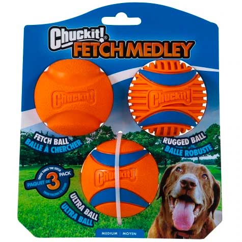 Pack 3 Pelotas Chuckit!: Ultra, Fetch y Rugged 