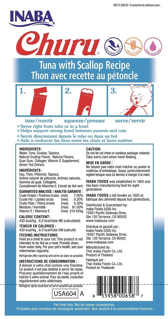 Snack Churu Atún y Ostiones para Gatos