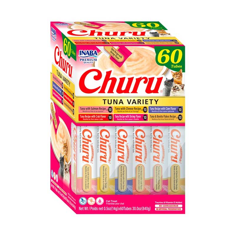 Snack Churu Variedades de Atún para Gatos 60 Tubos