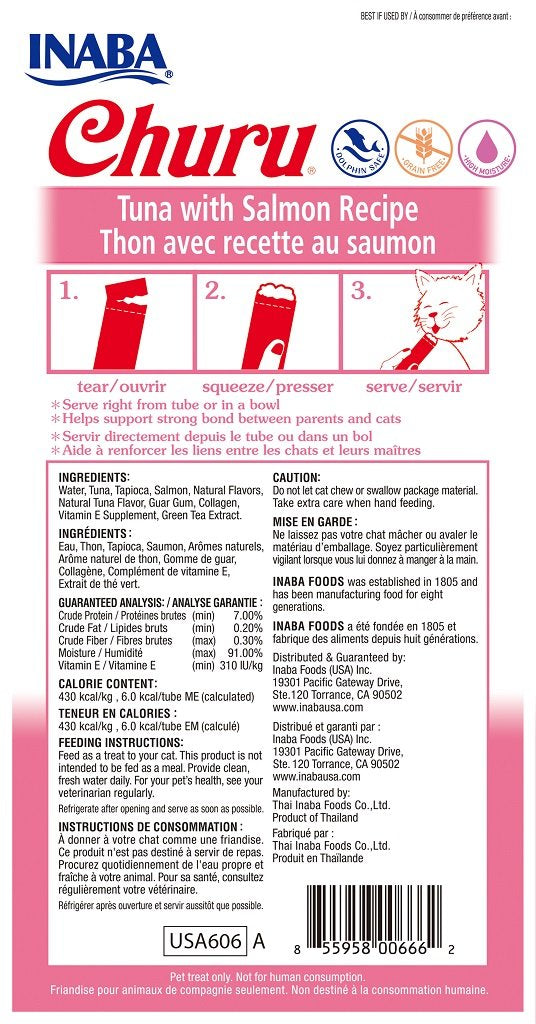 Snack Churu Atún y Salmón para Gatos