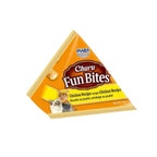 Churu Fun Bites Pollo para Gatos en paquete de 3 sobres, bocados rellenos con centro cremoso y receta de pollo.