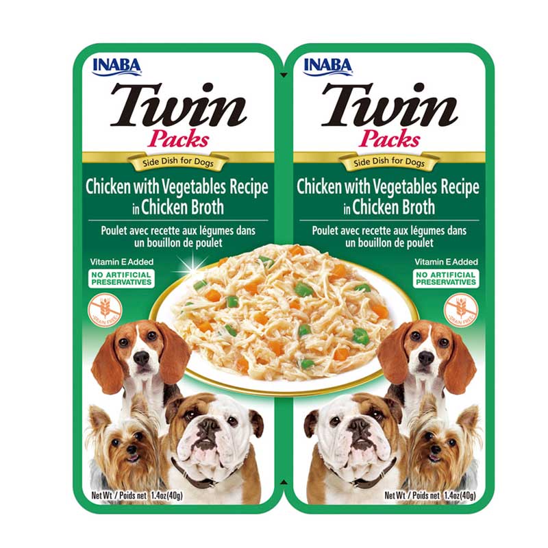 Twin Packs Pollo con Vegetales para Perros 2 tubos (40 gr c/u)