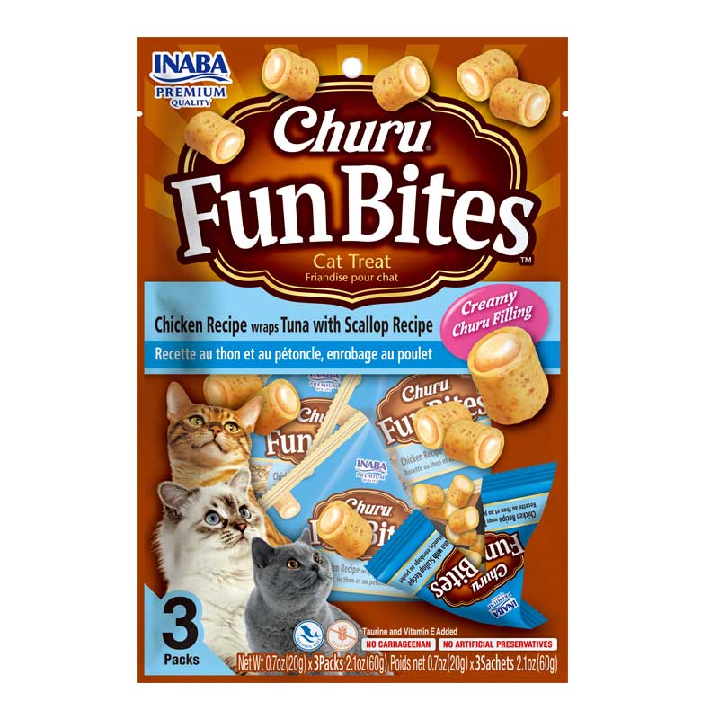 Churu Fun Bites Pollo, Atún y Ostión para Gatos 60 g