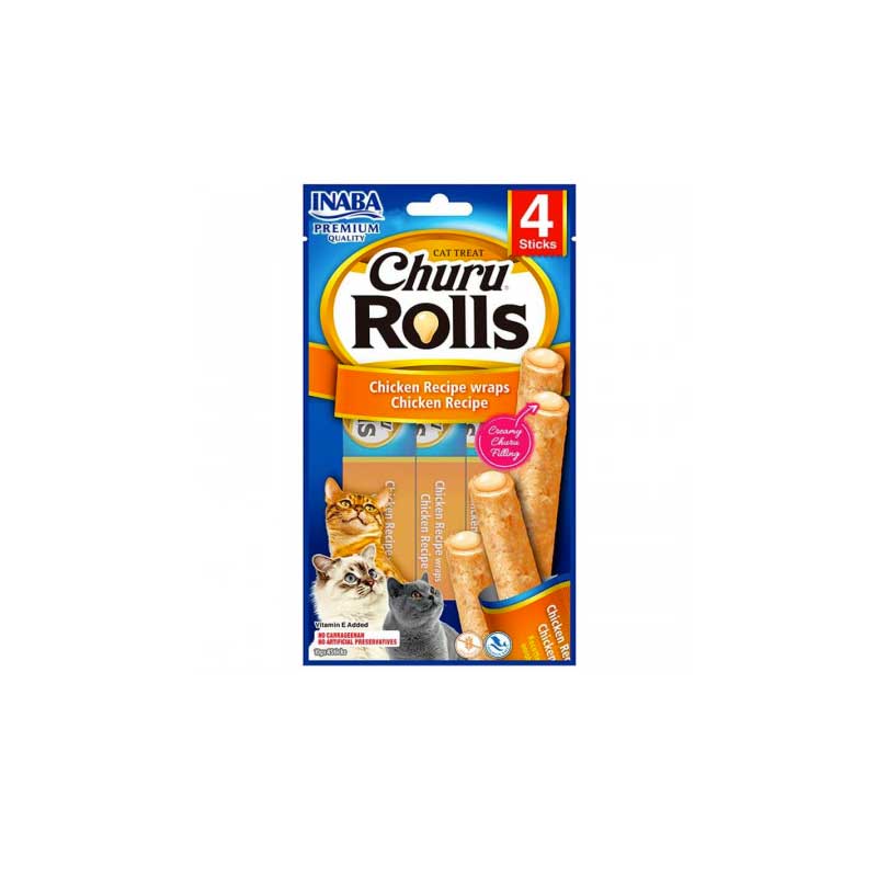 Churu Rolls Snack Pollo para Gatos 4 palitos