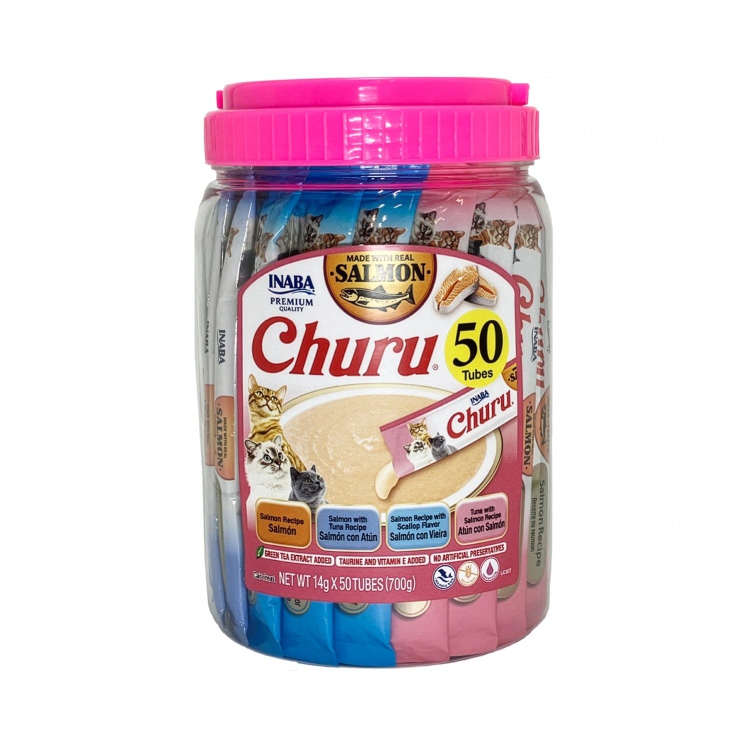 Snack Churu Variedades de Salmón para Gatos 50 Tubos