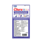 Empaque de Snack Churu Atún y Almeja para Gatos, snack líquido cremoso con 4 tubos visibles y mezcla de atún y almeja.