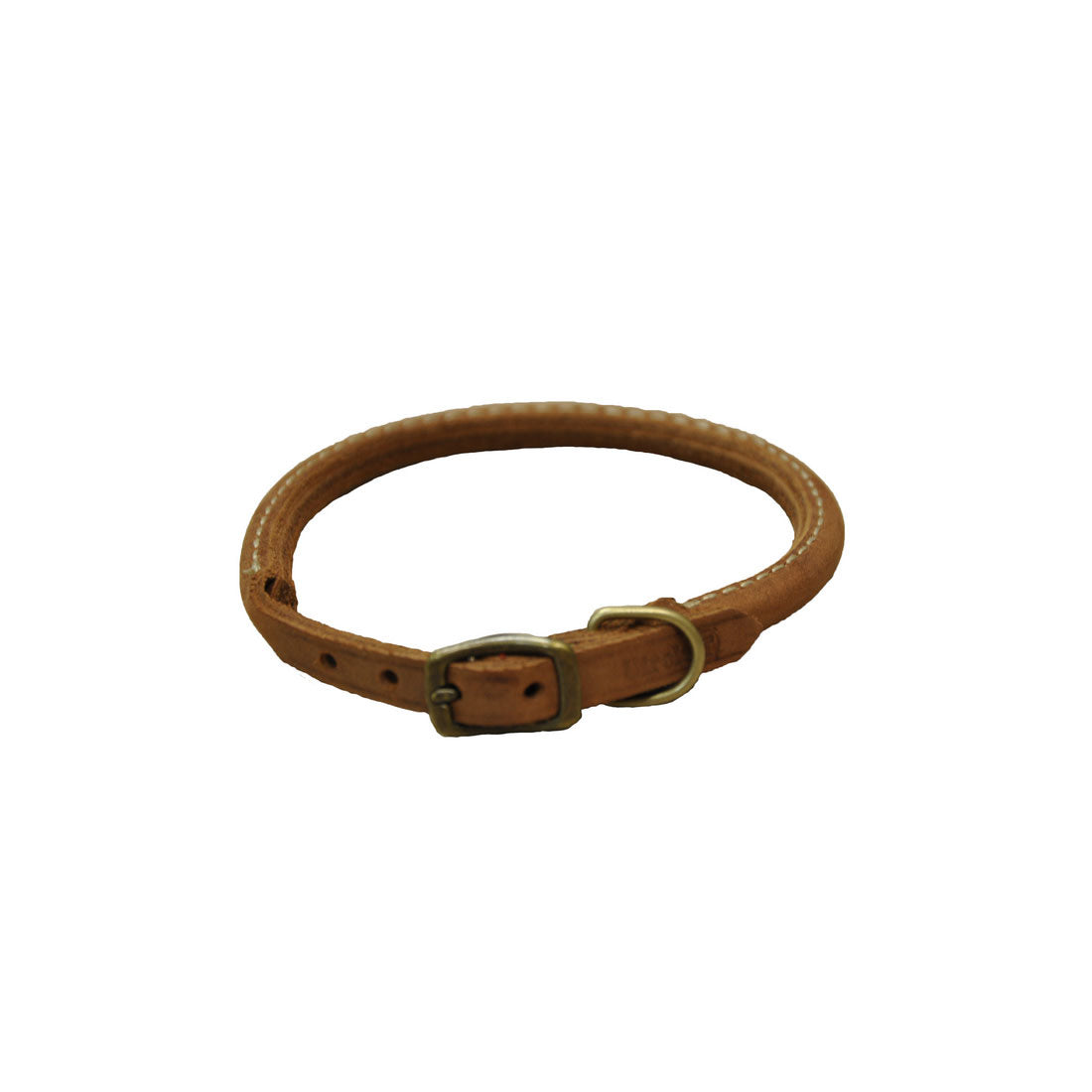 Collar de Cuero Chocolate Circular Circle-T - 10''