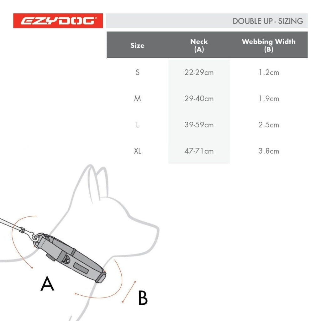 Collar Double Up Ezydog - Negro / S