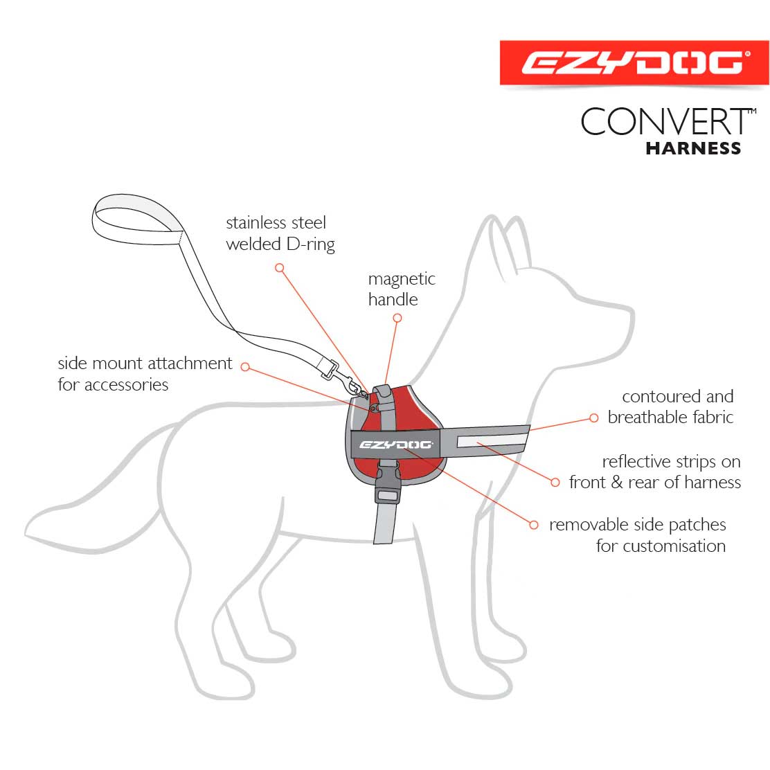 Convert Harness EzyDog - Negro / Medium