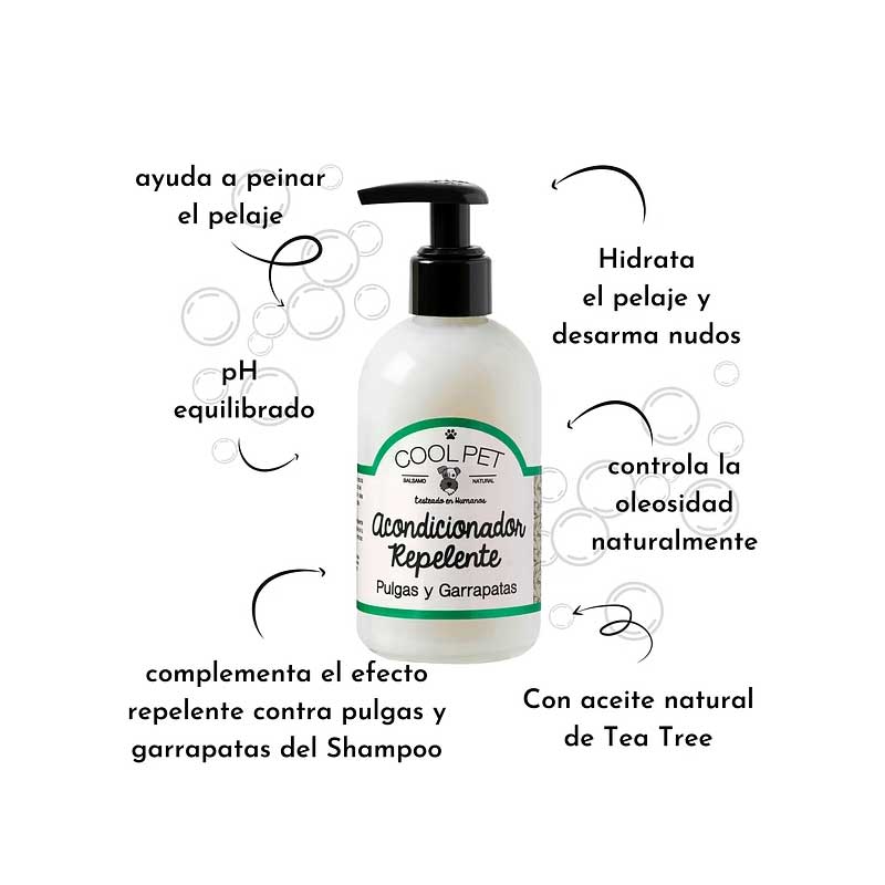 Cool Pet Acondicionador Repelente Pulgas y Garrapatas para Perros 250 ml