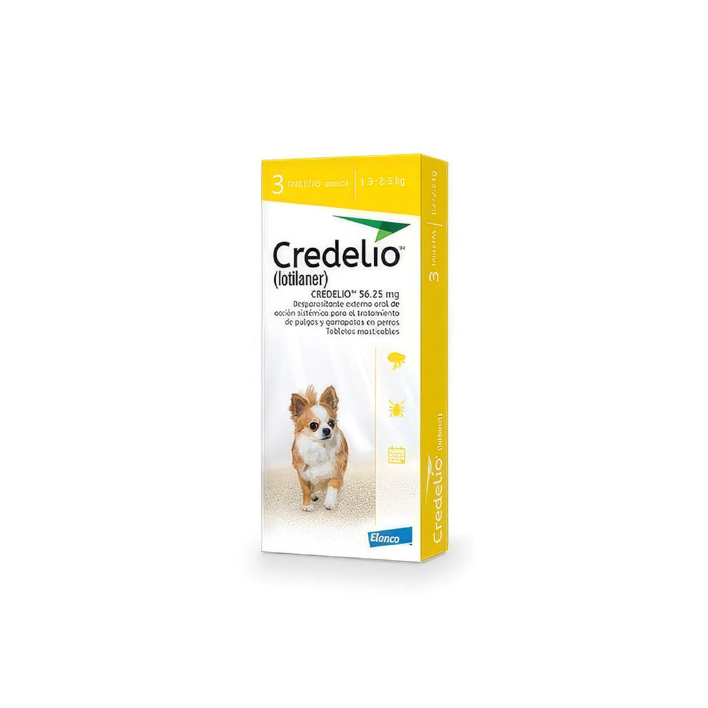 Credelio Antiparasitario Externo para Perros, comprimidos masticables con lotilaner para perros de 1,3 a 2,5 kg de peso.