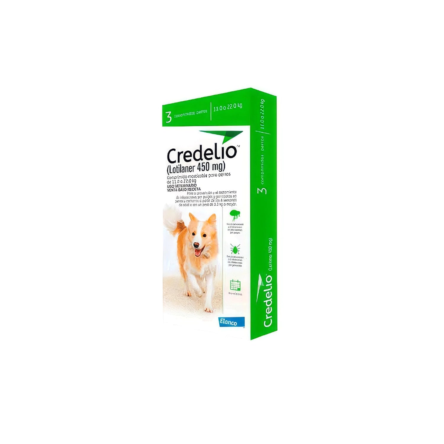 Credelio Antiparasitario Externo para Perros, comprimidos masticables con lotilaner para perros de 11 a 22 kg de peso.