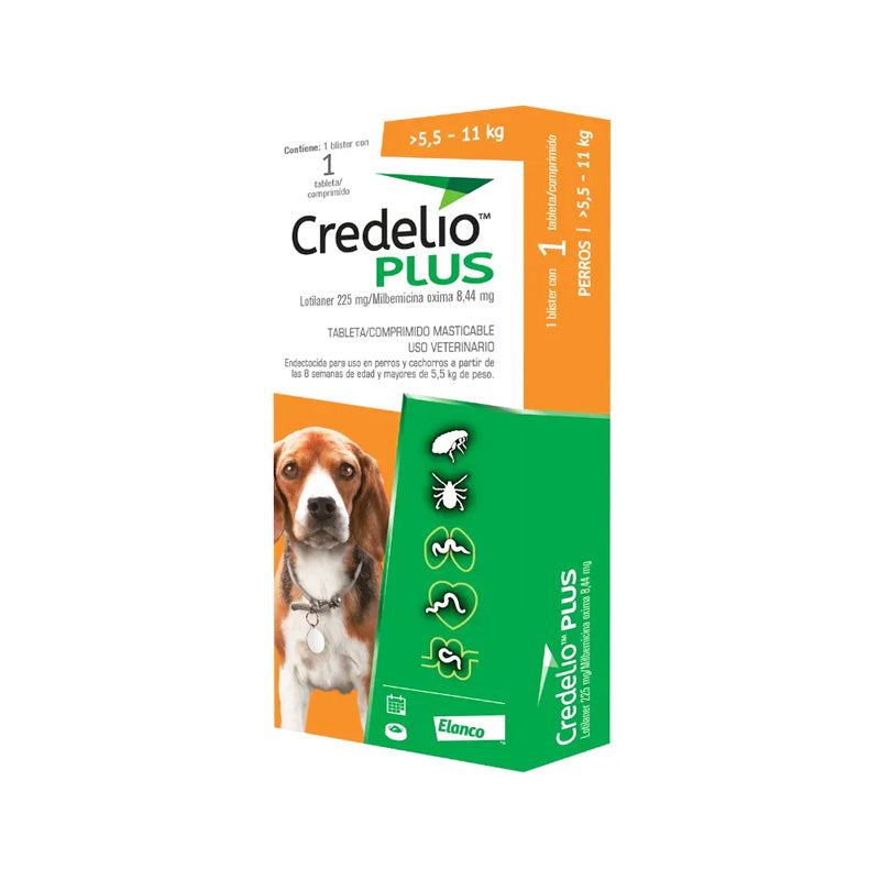 Credelio Plus Antiparasitario Externo para Perros 5,5 a 11 kg (1 comprimido)