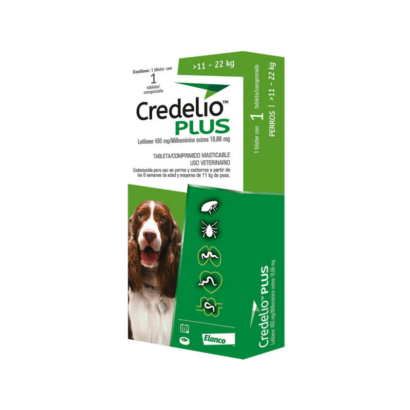 Credelio Plus Antiparasitario Externo para Perros 11 a 22 kg (1 comprimido)