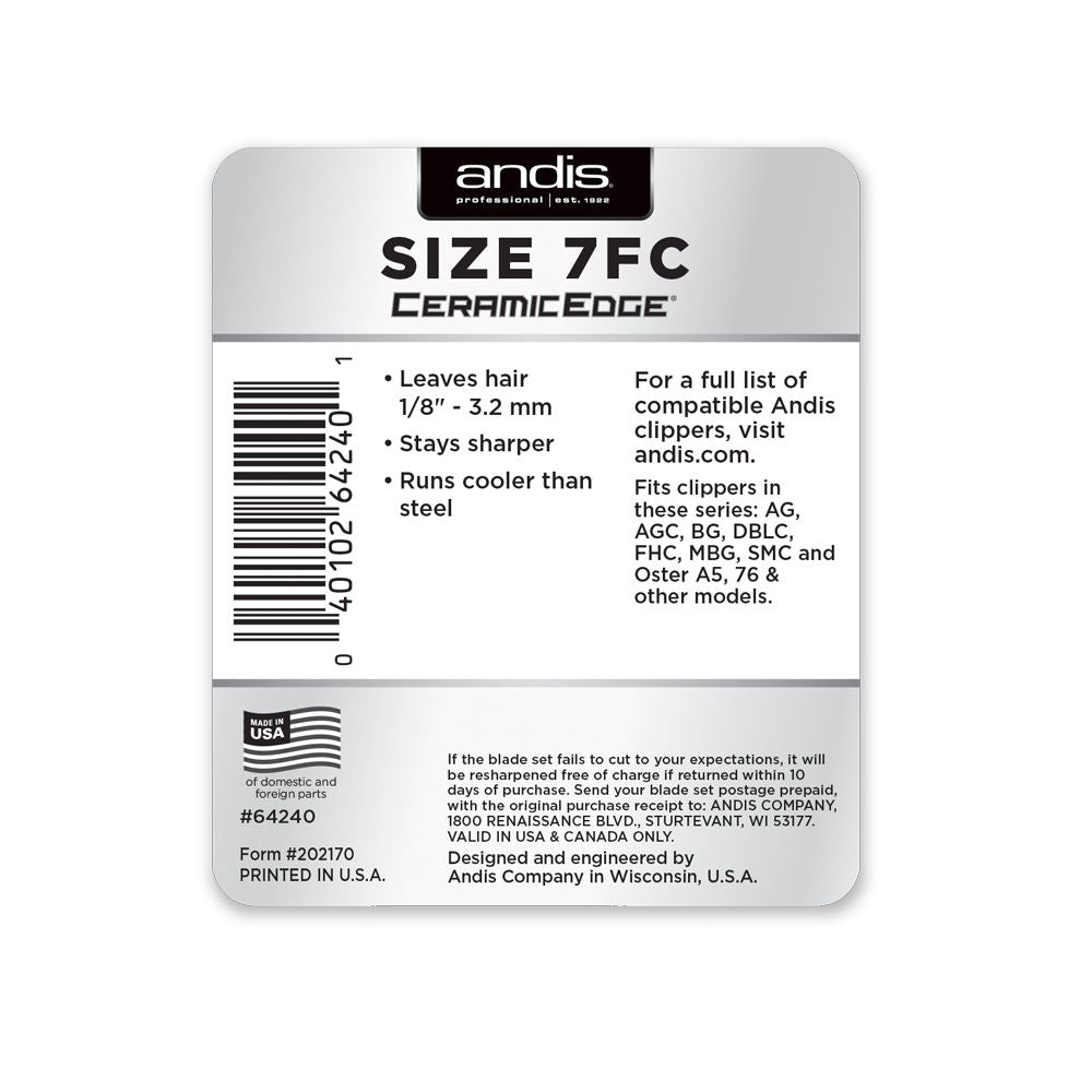 Cuchilla Desmontable Andis CeramicEdge Tamaño 7FC