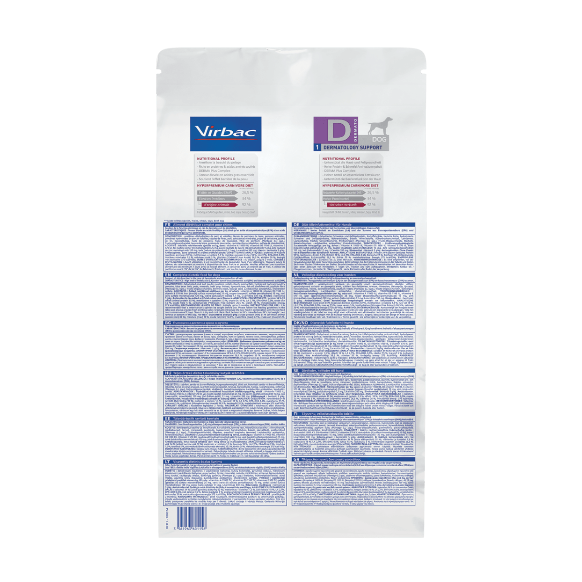 Virbac HPM Dermatology Support para Perros 12 kg