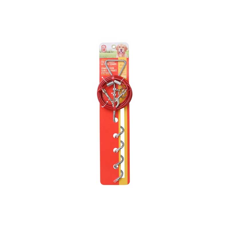 Dogit Estaca y Cable de Amarre