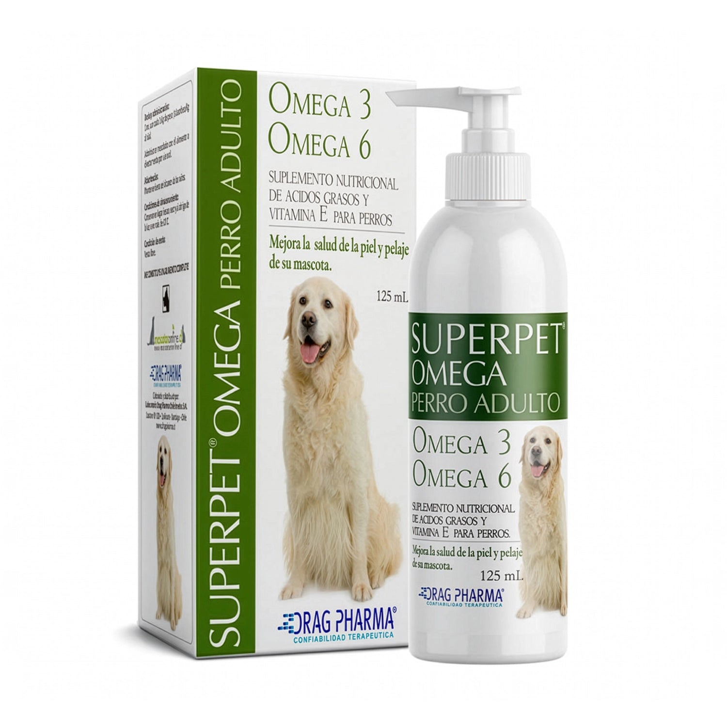 Suplemento Superpet Omega 3 y 6 para Perros Adultos, fórmula con vitamina E para piel y pelaje saludable