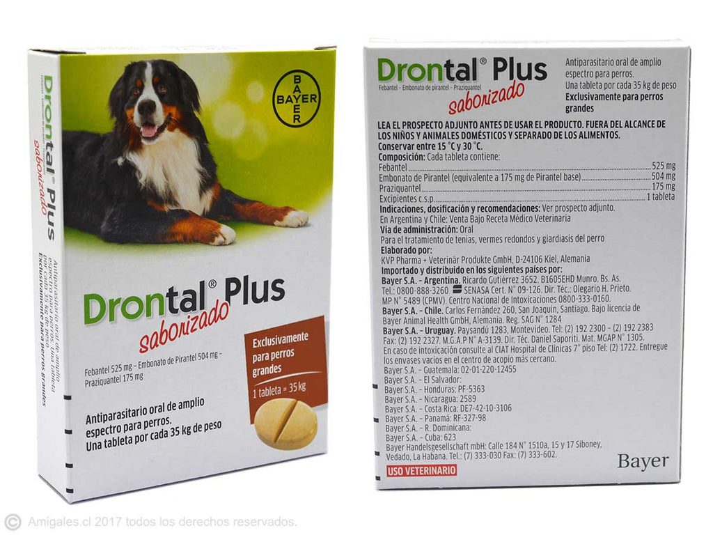 Antiparasitario Comprimido DRONTAL PLUS para Perros
