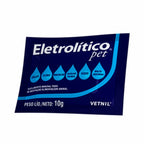 Electrolítico Pet 10 gr - 1 sobre con envase azul y minerales esenciales para hidratación y suplementación animal.