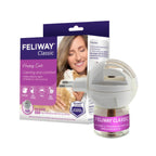 Feliway Classic Difusor y Repuesto con difusor eléctrico, frasco recargable y caja del producto para bienestar y calma felina.