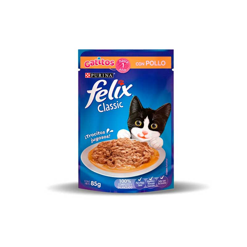 Felix Classic Pouch Pollo para Gatitos 85 g