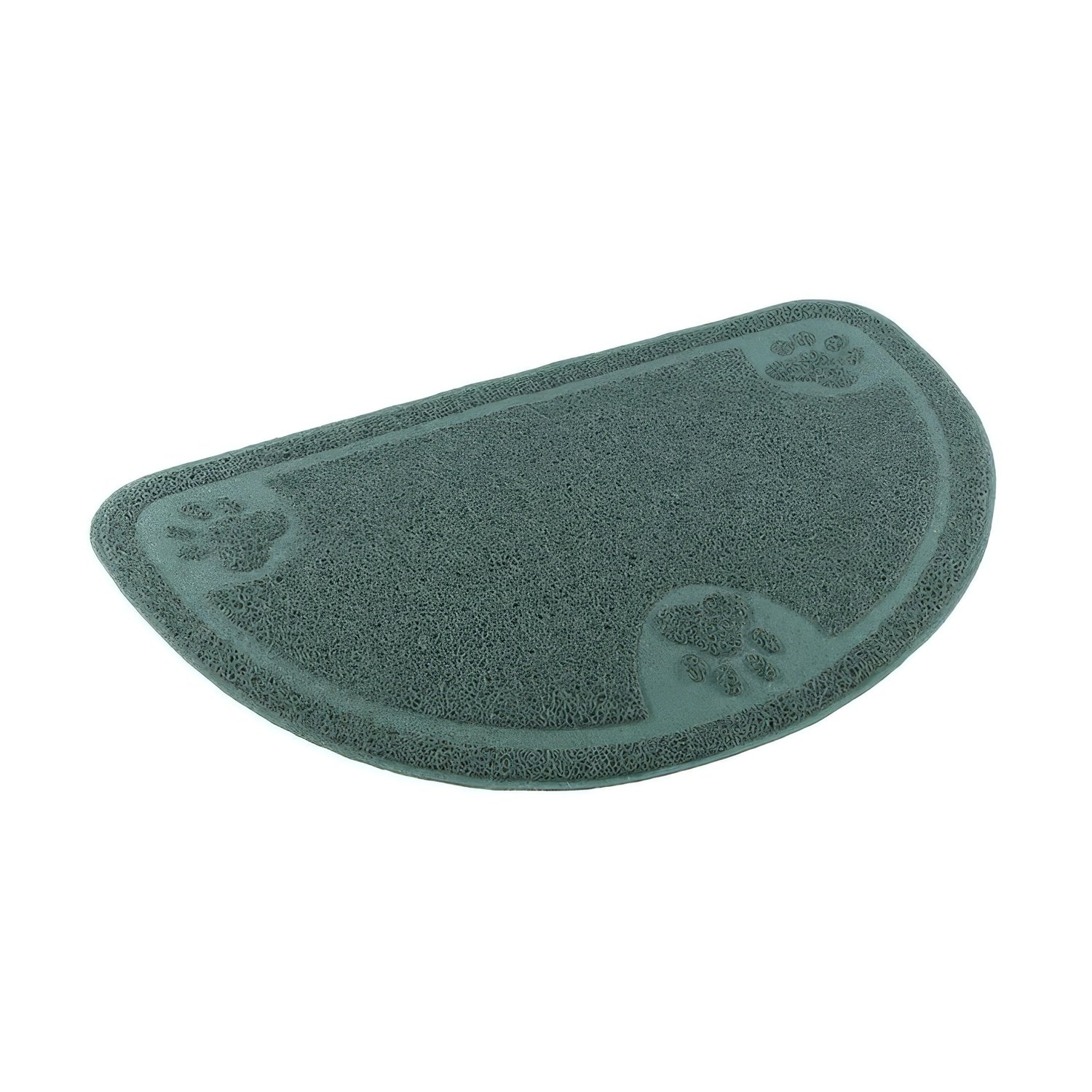 Alfombra para Entrada/Salida Gatos de color gris con diseño semicircular y relieve para atrapar arena, ideal para colocar junto al arenero.